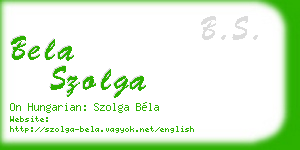 bela szolga business card