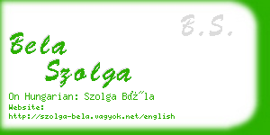 bela szolga business card